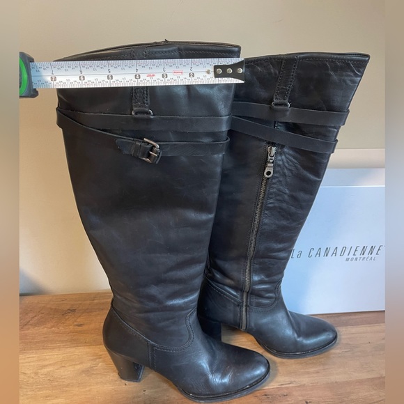 La Canadienne designer black leather knee high boots - Picture 6 of 11